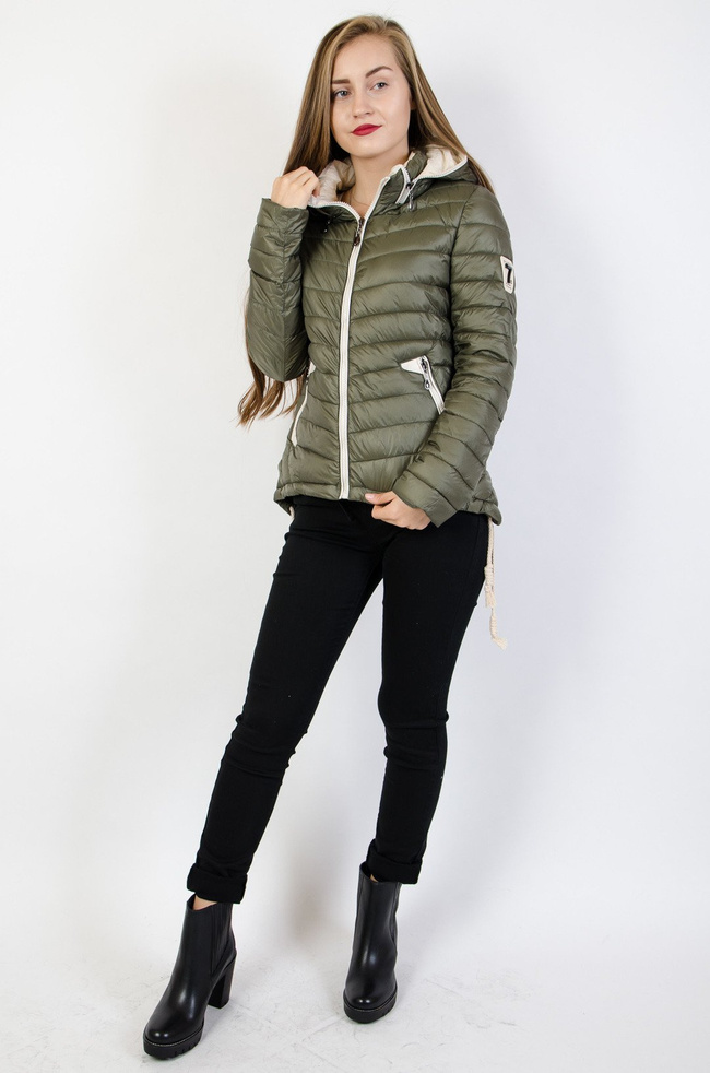 Khaki kurtka pikowana