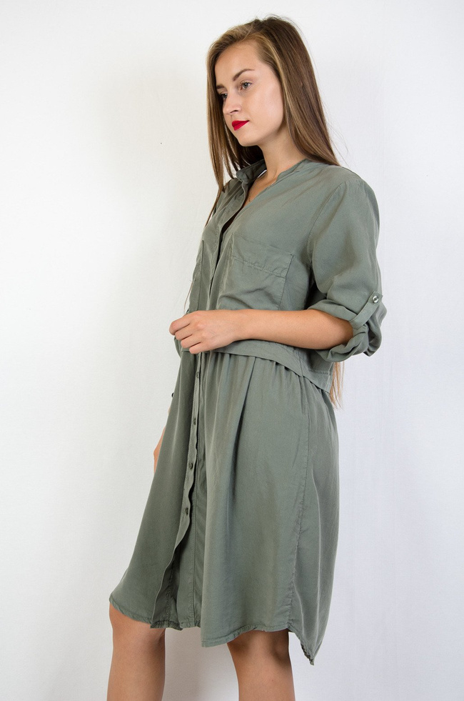 Zielona dwuwarstwowa sukienka oversize