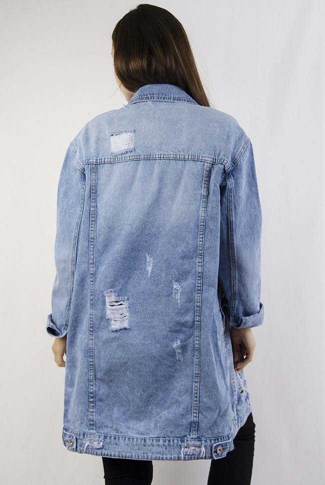 Kurtka jeansowa długa jasna