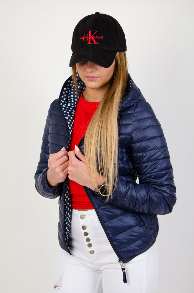 Granatowa dwustronna pikowana kurtka