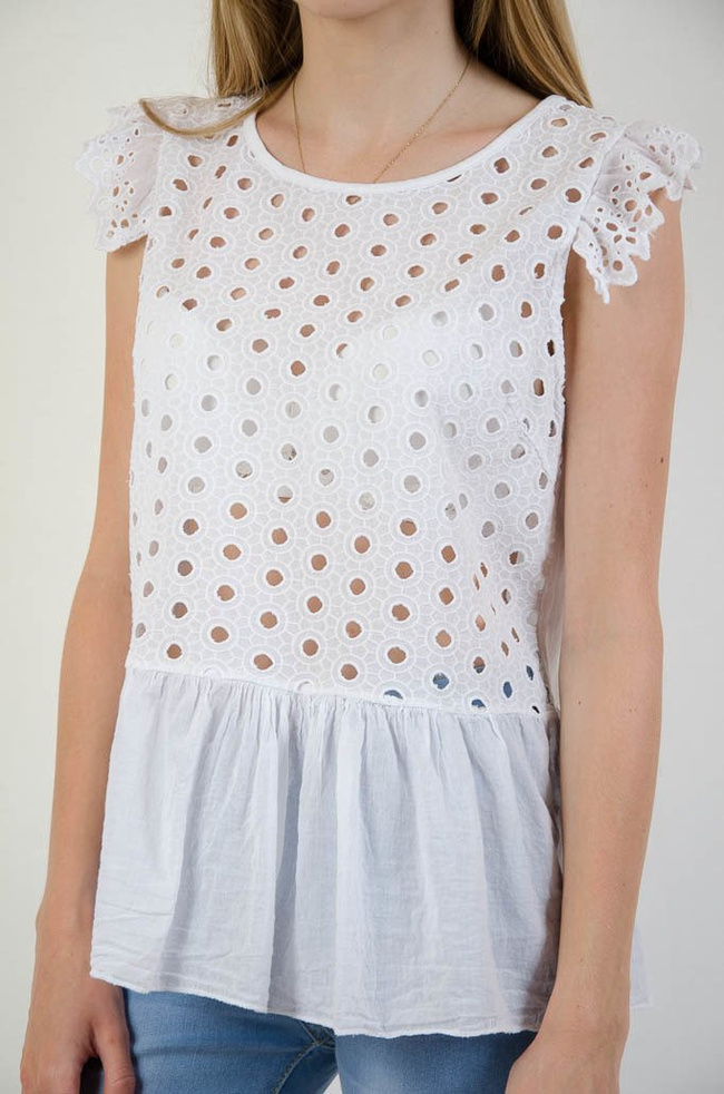 BIAŁA AŻUROWA BLUZKA 