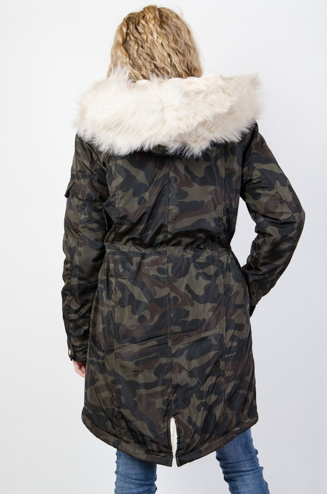 Kurtka moro ocieplana z futerkiem