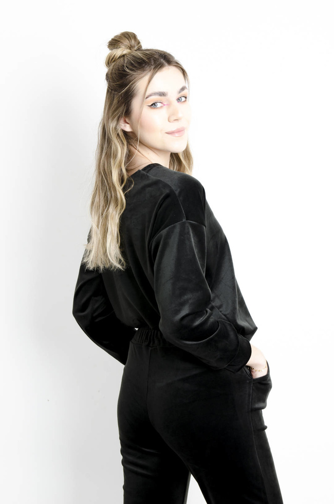 KOMPLET DRESOWY WELUROWY- CZARNY