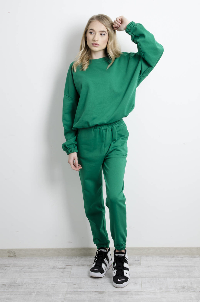 KOMPLET DRESOWY BAWEŁNIANY W KOLORZE ZIELONYM