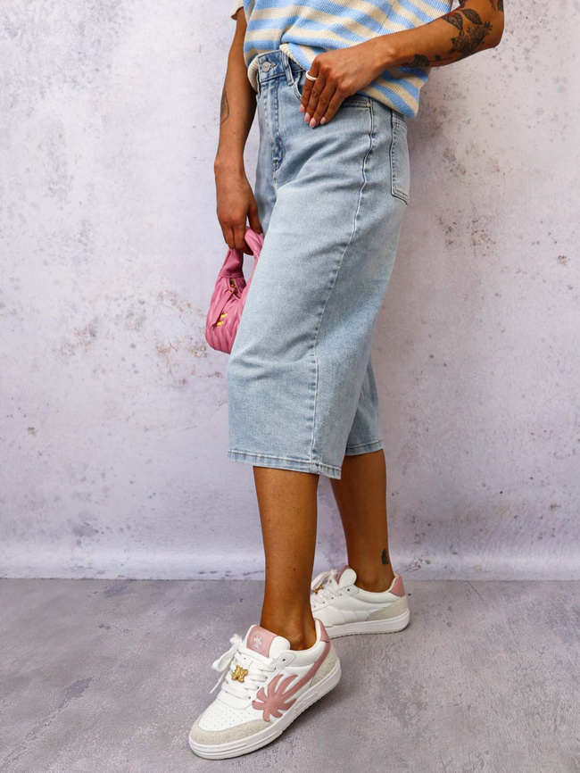 JEANSOWE SZORTY Z SZEROKIMI NOGAWKAMI