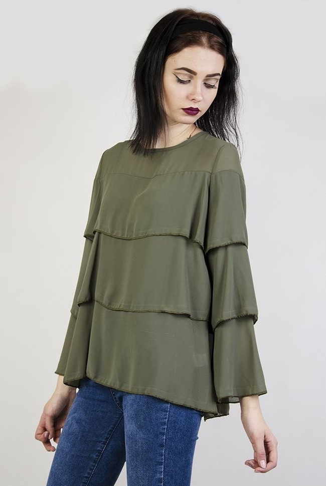 Zielona bluzka z falbanami