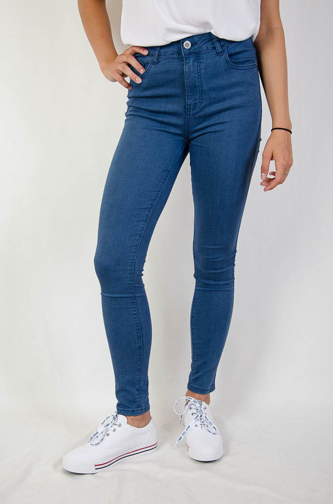 (DUŻE ROZMIARY) Niebieskie spodnie rurki jeansowe