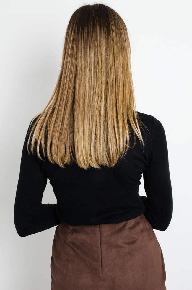 SWETER Z OZDOBNYMI GUZIKAMI- CZARNY