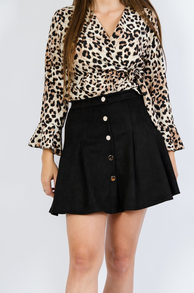 Spódniczka zamszowa z guzikami