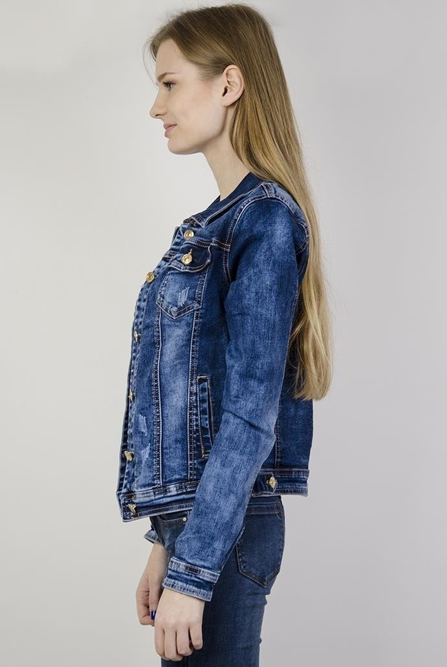 Kurtka jeansowa zapinana na guziki