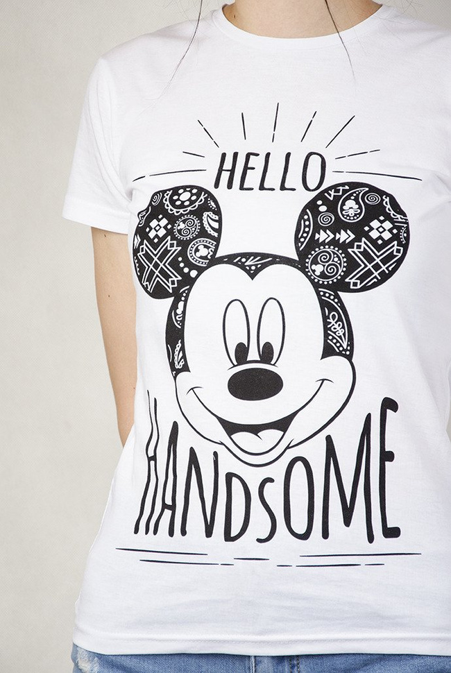 Biała bluzka z Mickey Mouse