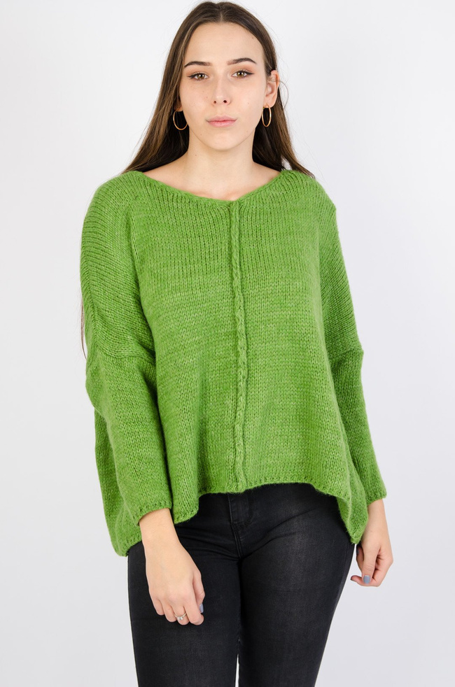 ZIELONY SWETER OVERSIZE