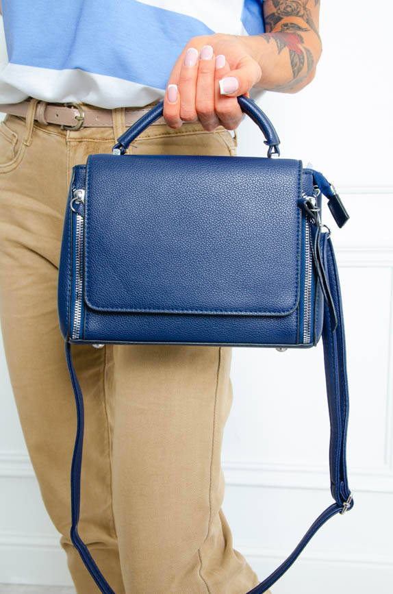 TOREBKA LISTONOSZKA Z OZDOBNYMI ZAMKNAMI- GRANATOWA