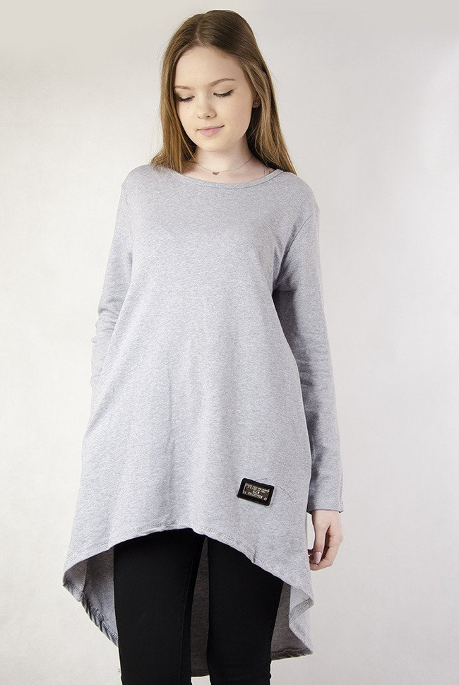 Jasno-szara asymetryczna tunika