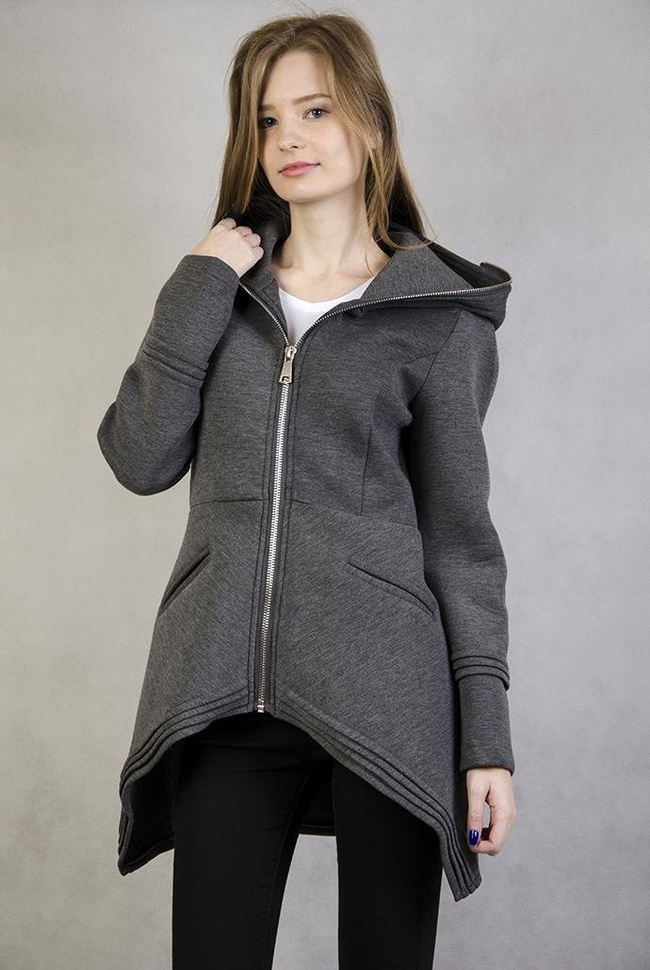 Wygodny ciemnoszary płaszczyk