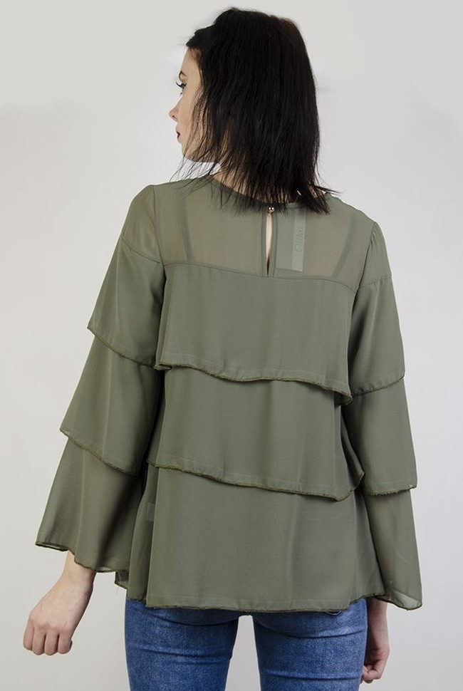 Zielona bluzka z falbanami