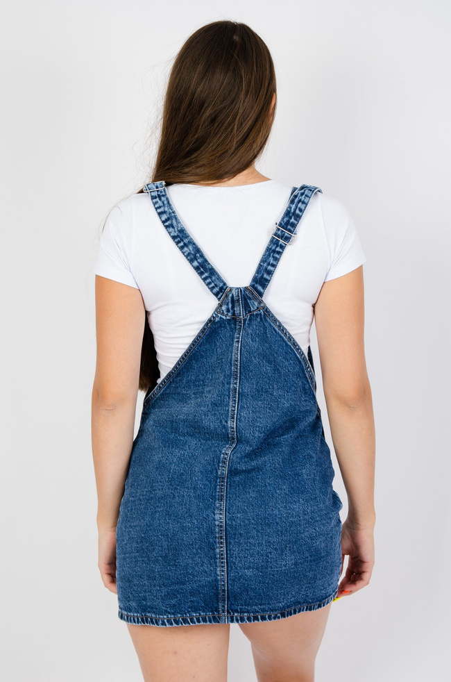 Granatowa sukienka ogrodniczka