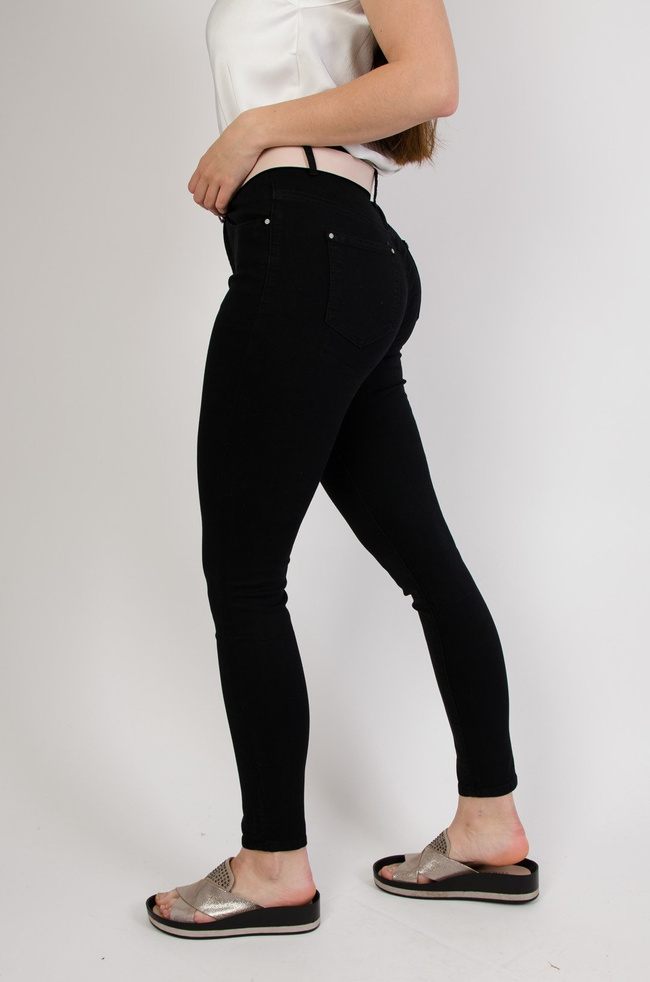 (DUŻE ROZMIARY) Czarne spodnie rurki jeansowe