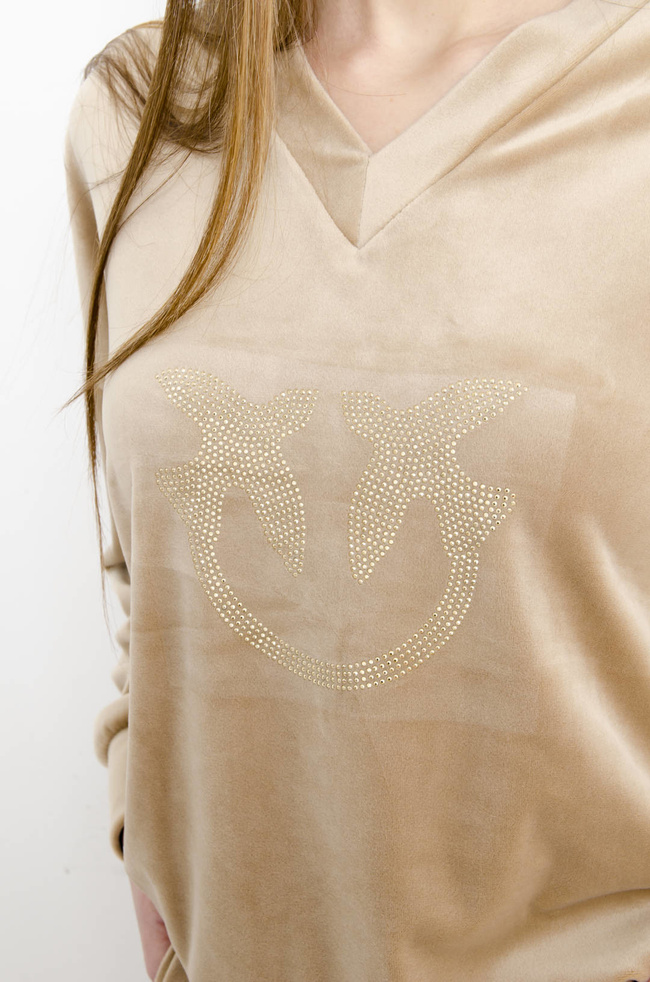 KOMPLET DRESOWY WELUROWY BEŻOWY