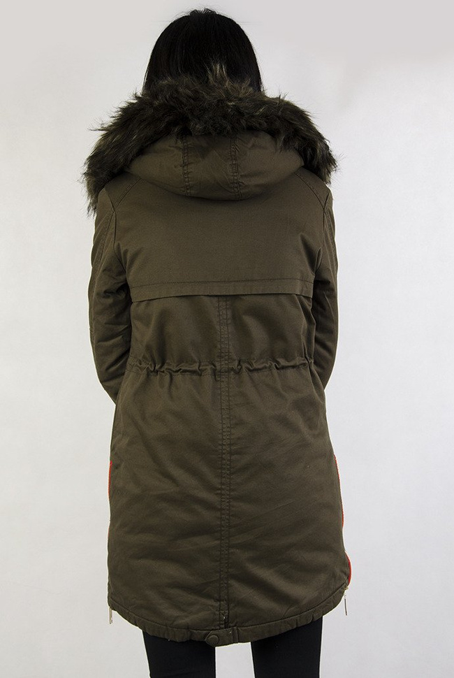 Parka khaki z ociepleniem