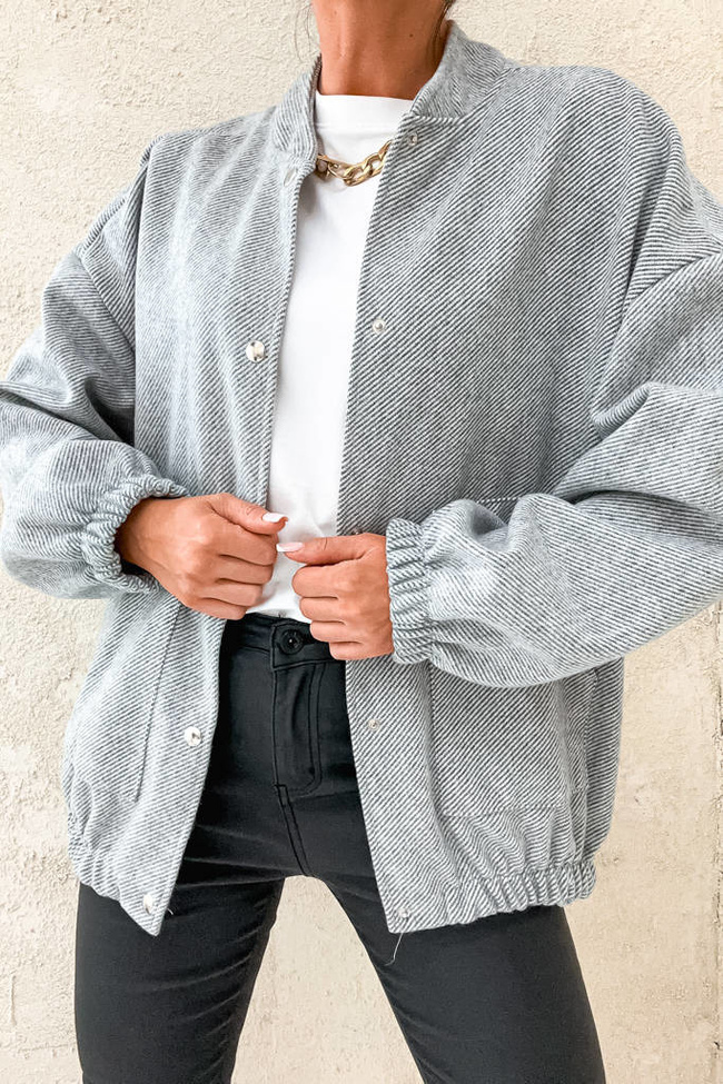 KURTKA BOMBERKA OVERSIZE- SZARA