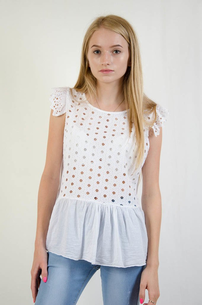 BIAŁA AŻUROWA BLUZKA