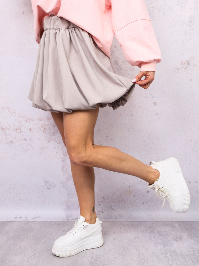 SPÓDNICA MINI BOMBKA- BEŻOWA