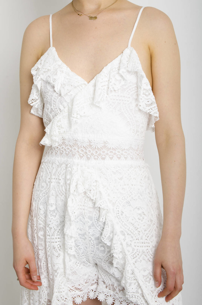 KOMBINEZON AŻUROWY BIAŁY