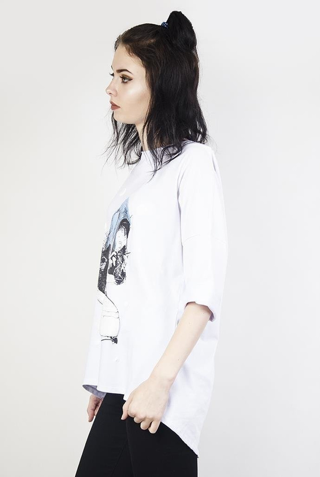 Biała bluzka z nadrukiem