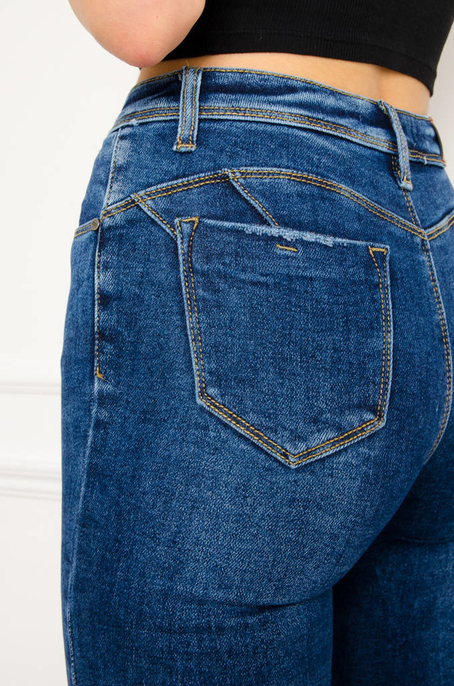 SPODNIE JEANSOWE SKINNY PUSH UP- CIEMNY JEANS