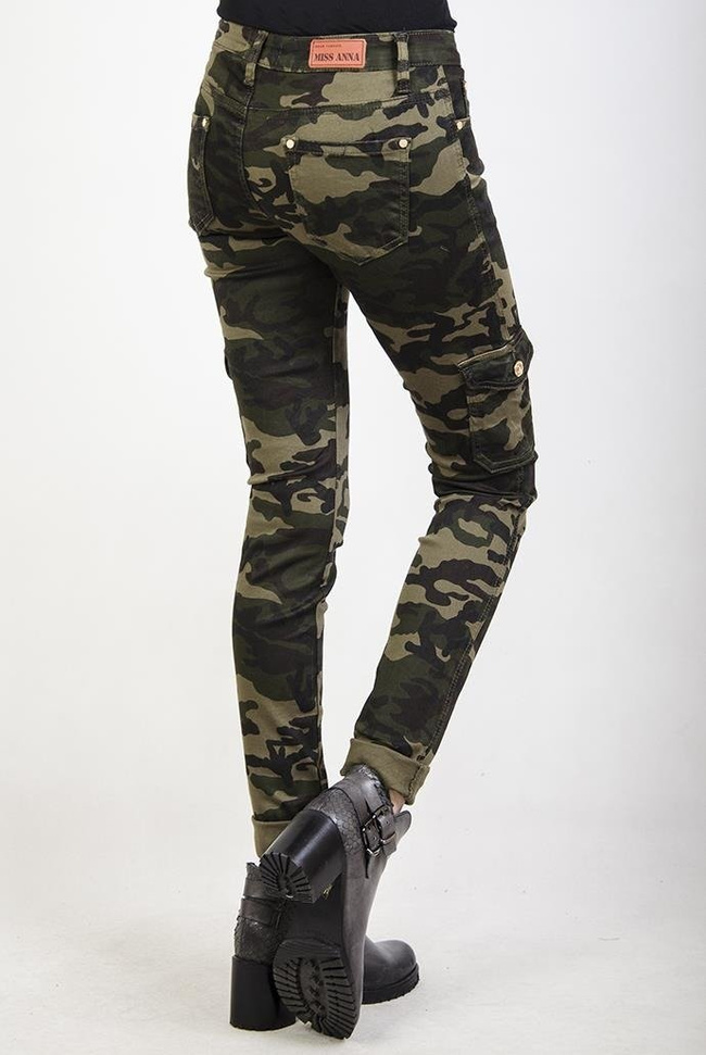 Spodnie moro bojówki z kieszenią z boku