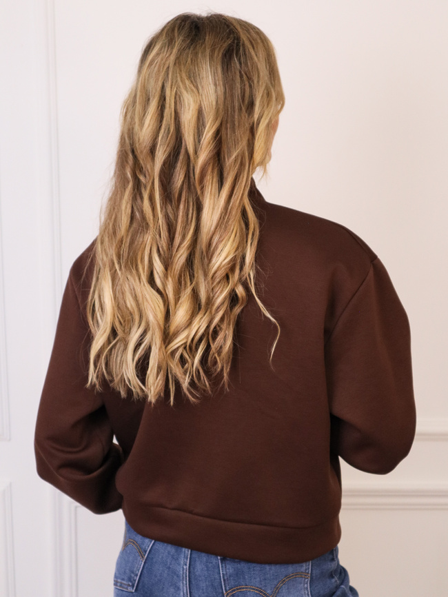 BLUZA BOMBERKA ZAPINANA NA ZAMEK- CZEKOLADOWA