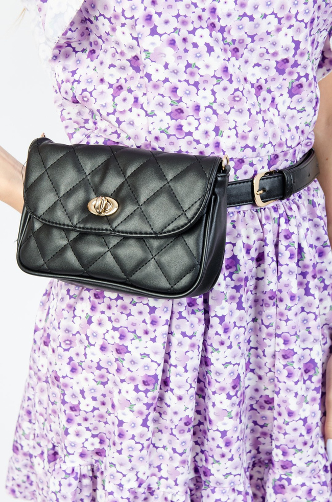 MAŁA PIKOWANA TOREBKA NA ŁAŃCUSZKU  / NERKA + PASEK