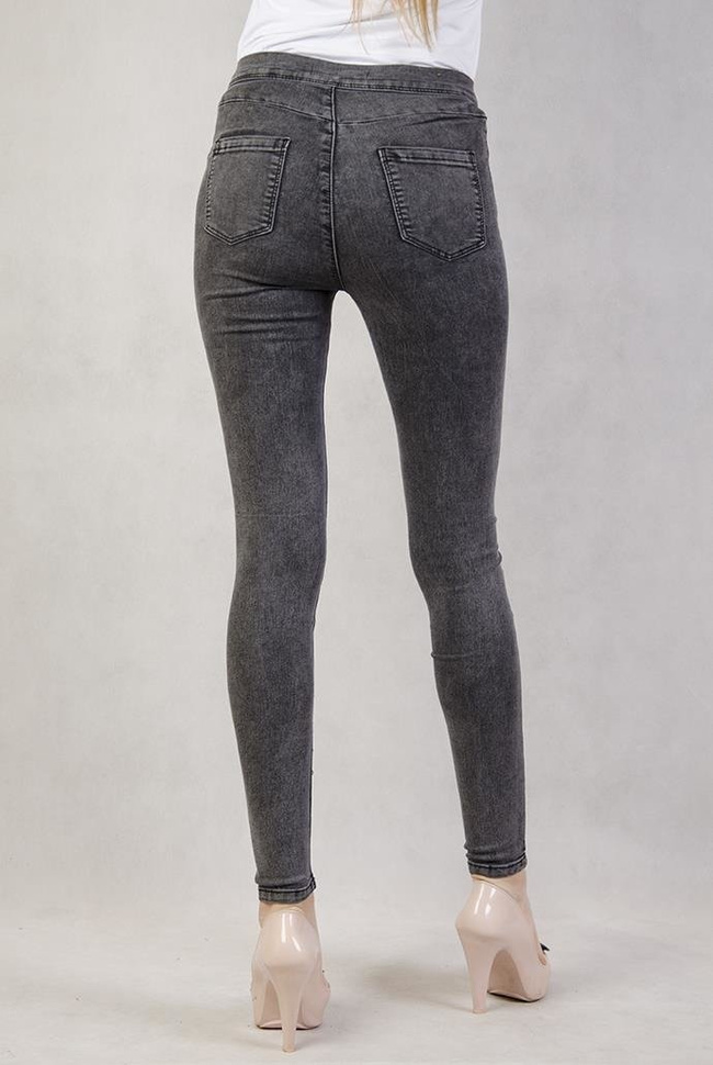 Szare marmurkowe spodnie rurki