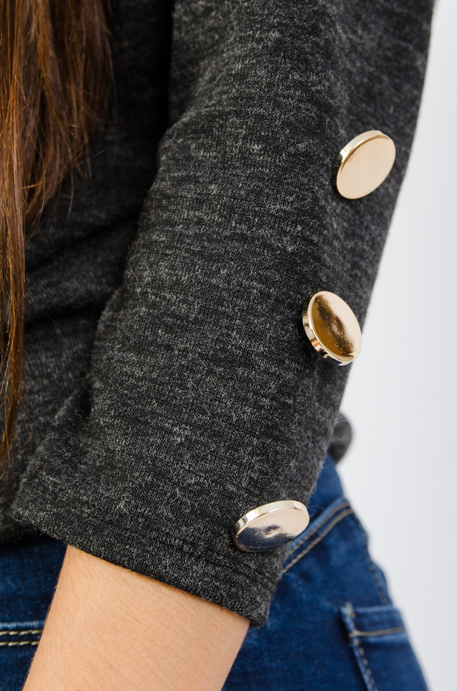 Ciemno-szara bluzka z lejącym dekoltem 