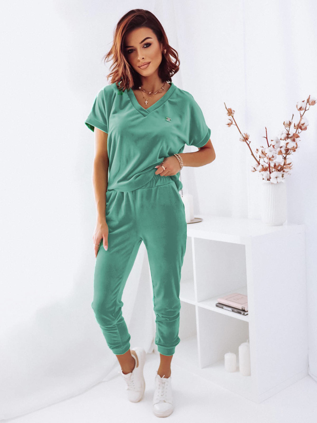 KOMPLET DRESOWY Z T-SHIRTEM- TURKUSOWY