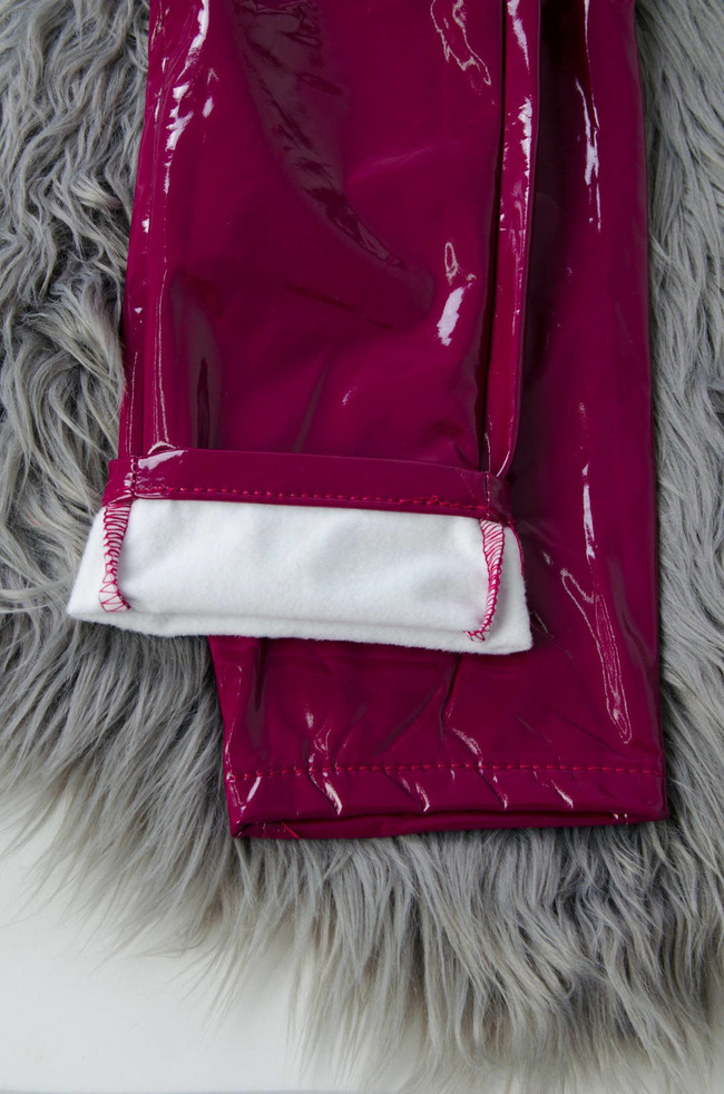 FIOLETOWE WINYLOWE LEGGINSY- SPODNIE Z WYSOKIM STANEM