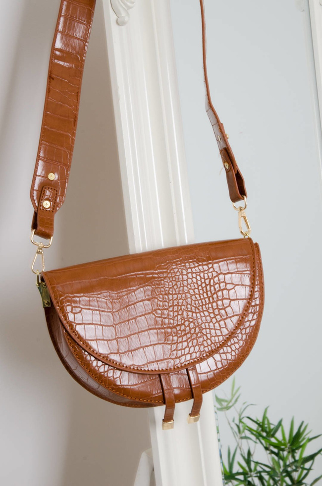 BRĄZOWA TOREBKA POŁKSIĘŻYC Z WYTŁACZANYM WZOREM