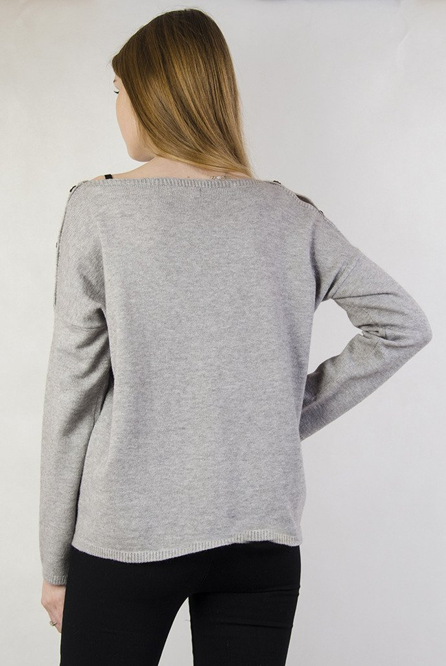 Szary sweterek z czarną gwiazdą