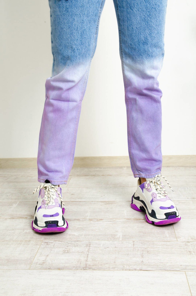 SPODNIE JEANSOWE DWUKOLOROWE TYPU STRAIGHT WIDE