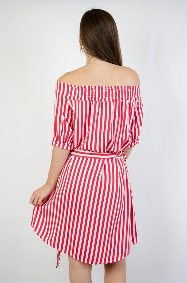 SUKIENKA HISZPANKA W BIAŁO CZERWONE PASKI