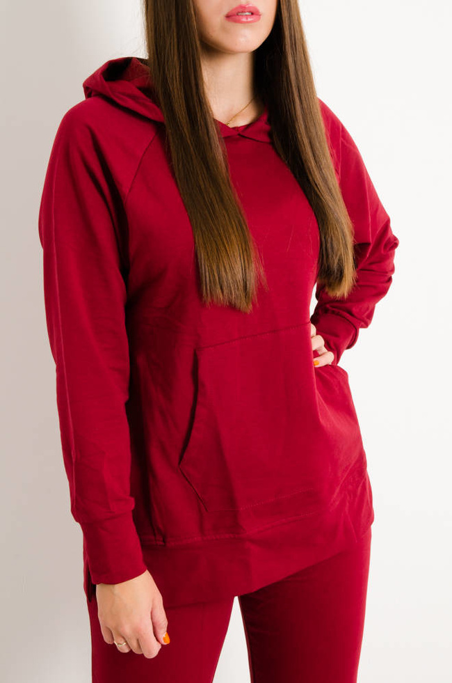 KOMPLET DRESOWY Z ROZCIĘCIAMI PO BOKACH I OZDOBNĄ NASZYWKĄ- BORDOWY