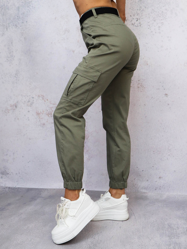 SPODNIE BOJÓWKI CARGO + PASEK- KHAKI