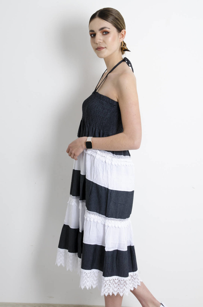 SUKIENKA W PASKI Z KORONKĄ- SZARA