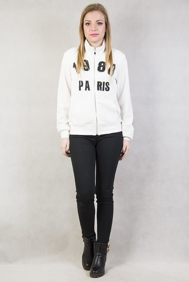Biała bluza z napisem "1980 Paris"