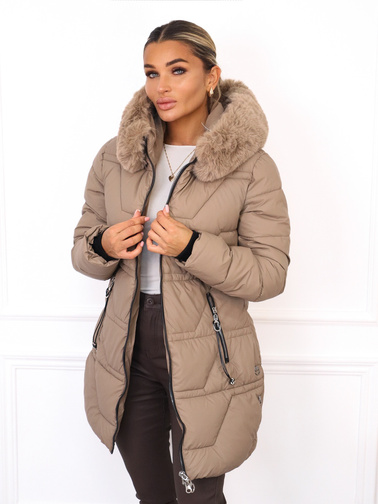 KURTKA PIKOWANA Z FUTERKIEM NA KAPTURZE- FANGO