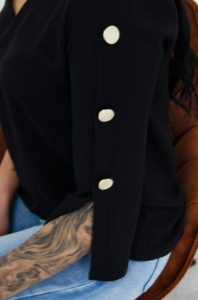 CZARNA BLUZKA Z CHOKEREM 