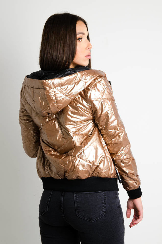ZŁOTA KURTKA WINYLOWA-DWUSTRONNA