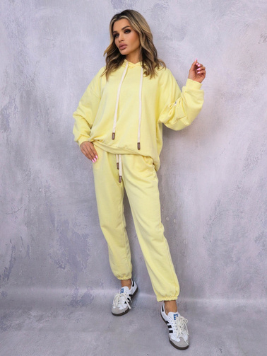 KOMPLET DRESOWY BLUZA Z KAPTUREM+ SPODNIE- ZÓŁTY