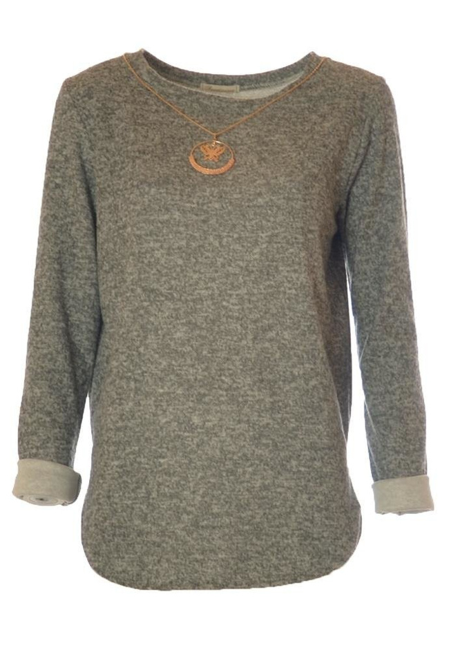 Szara bluzka z przedłużonym tyłem